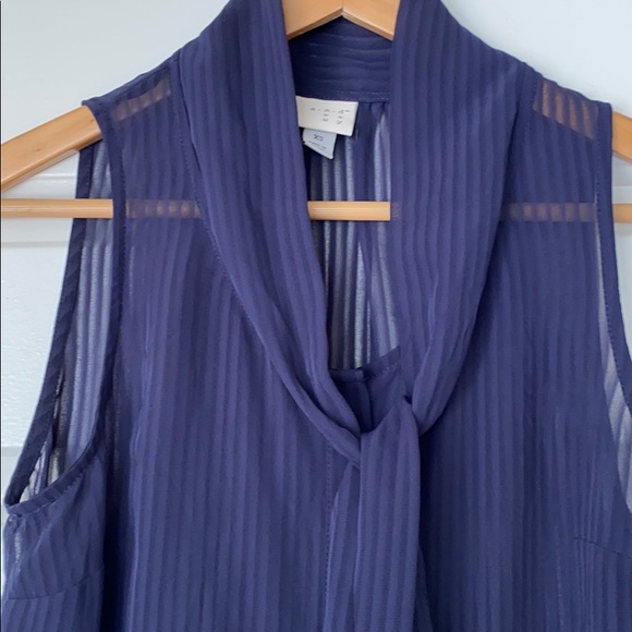 🌟BOGO Navy sheer button down - Picture 2 of 4